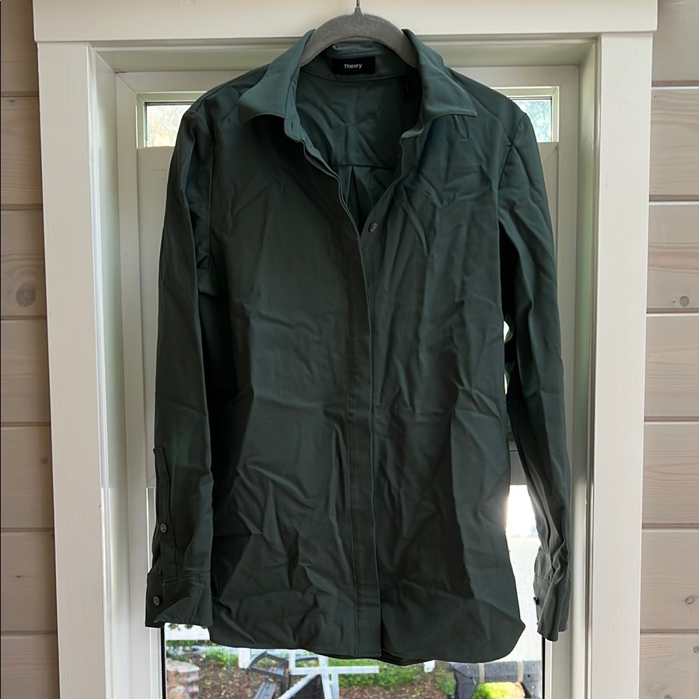 Theory Green Button Down Shirt
